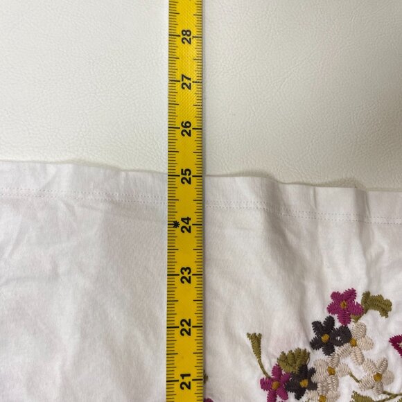 NWOT Johnny Was Flore Floral White Cotton Tee Long Sleeve T-Shirt Size S - Picture 10 of 11